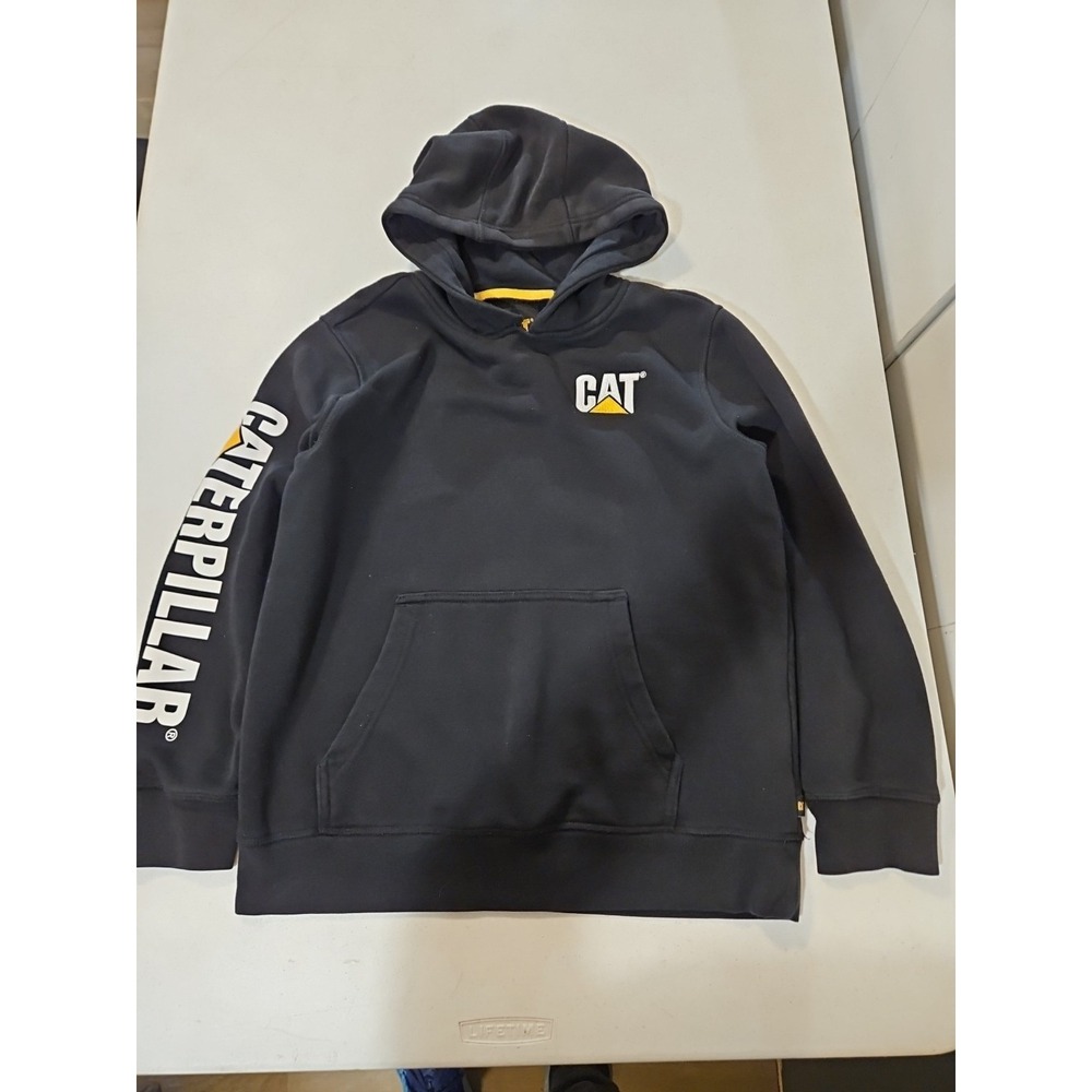 CATERPILLAR Kids‎ Pullover Hoodie With CAT  Logo Sweatshirt Black L 14/16(1280